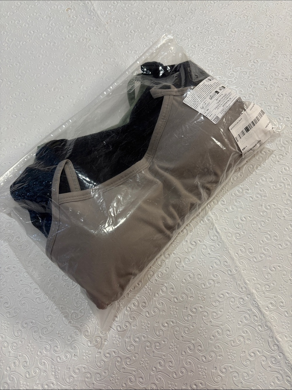 Women's Strappy Tank Top with built in bra - Black, Sage, Taupe - Picture 7 of 7